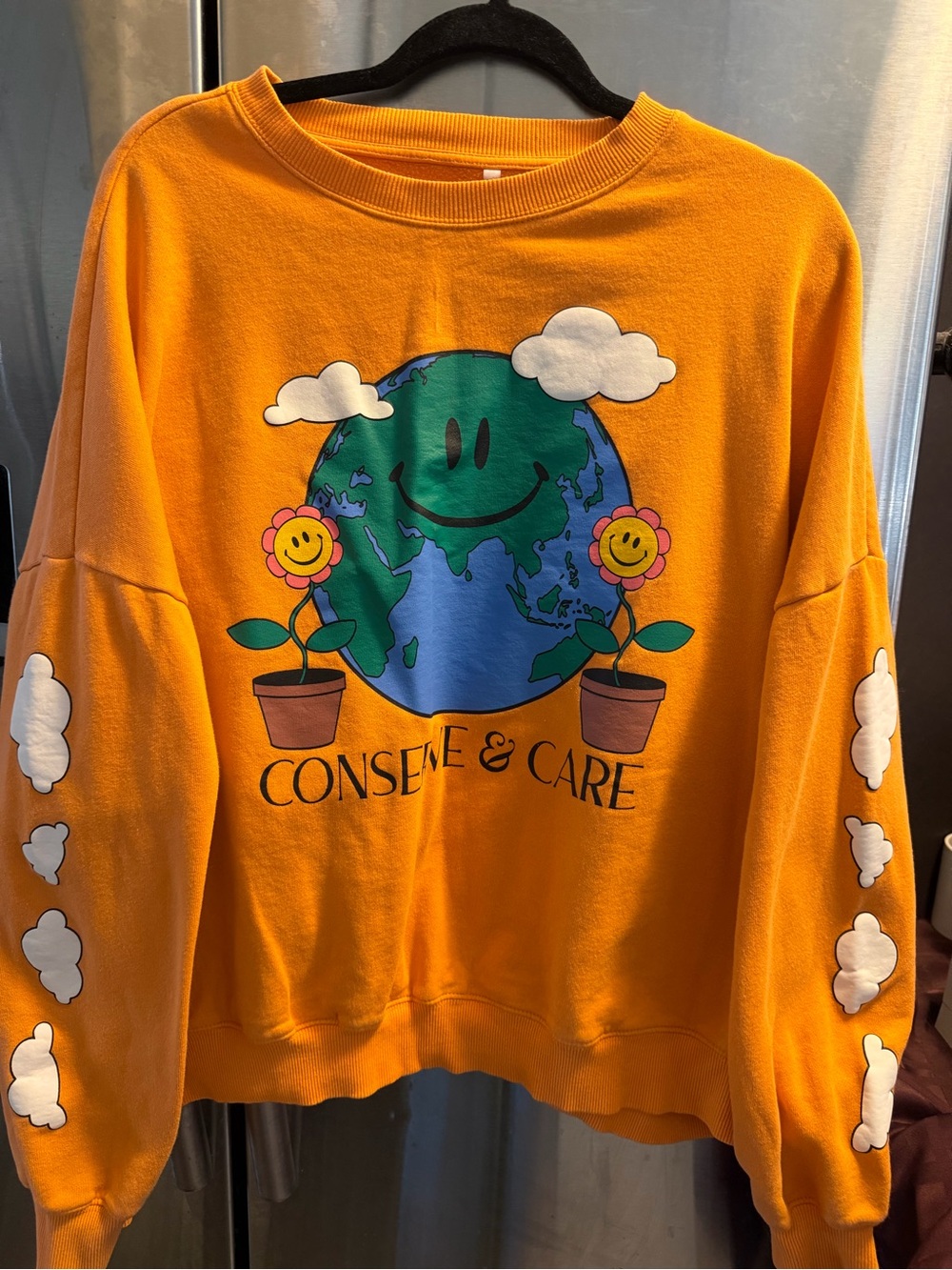 PacSun Orange Recycled-Material Crewneck